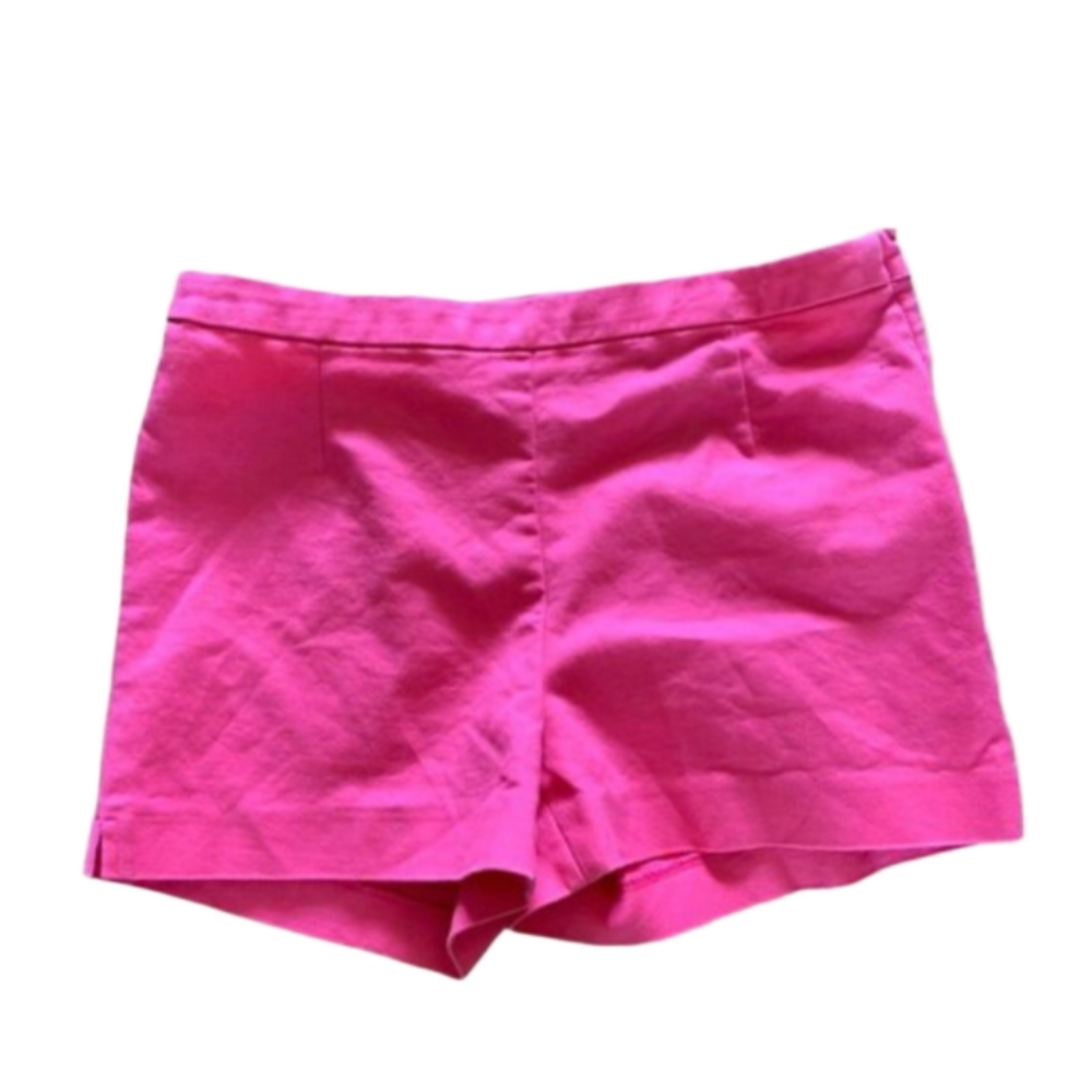 H&M | Hot pink shorts, mid-rise, side-zip